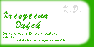 krisztina dufek business card